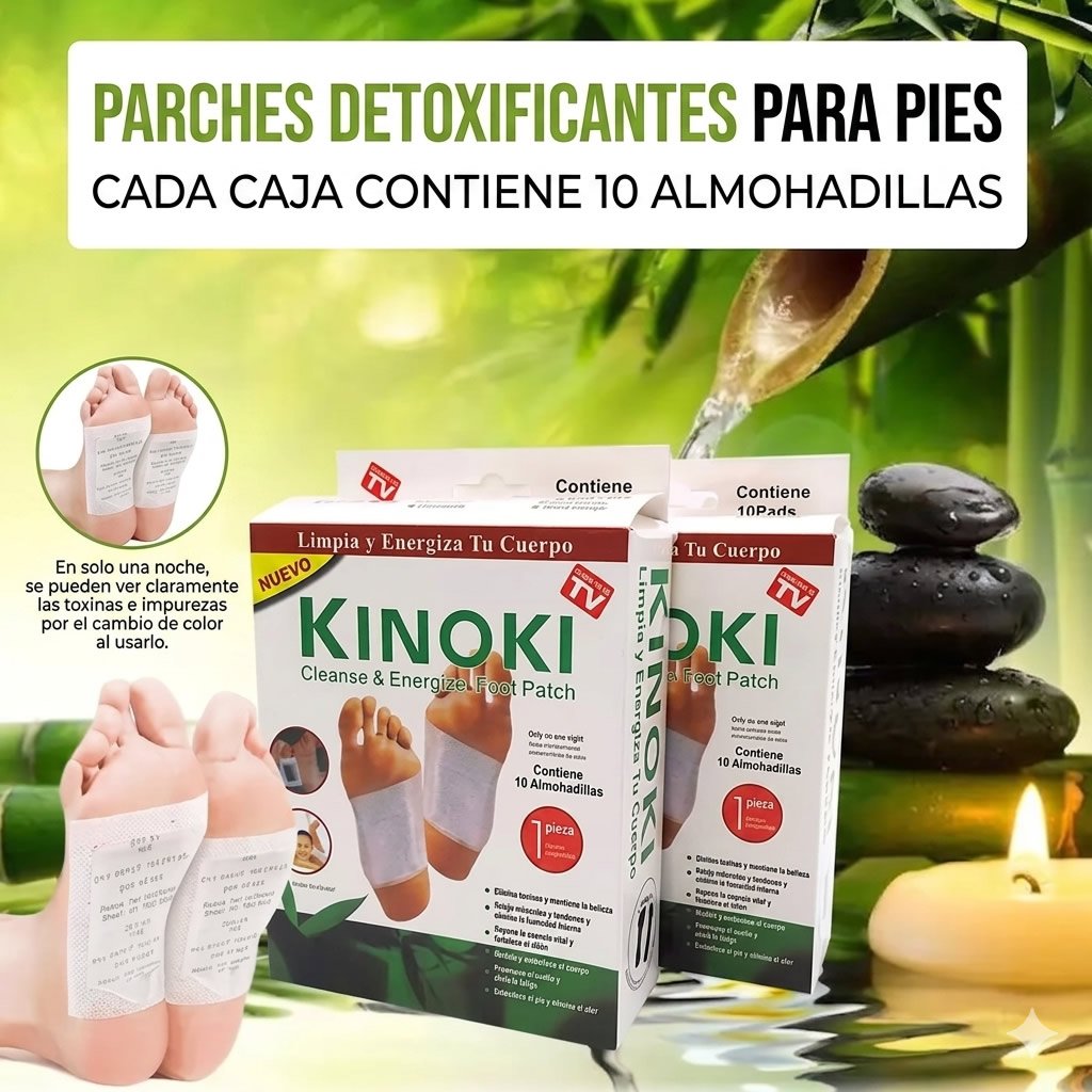 Resultado visual de eliminación de toxinas en parches de pies detox